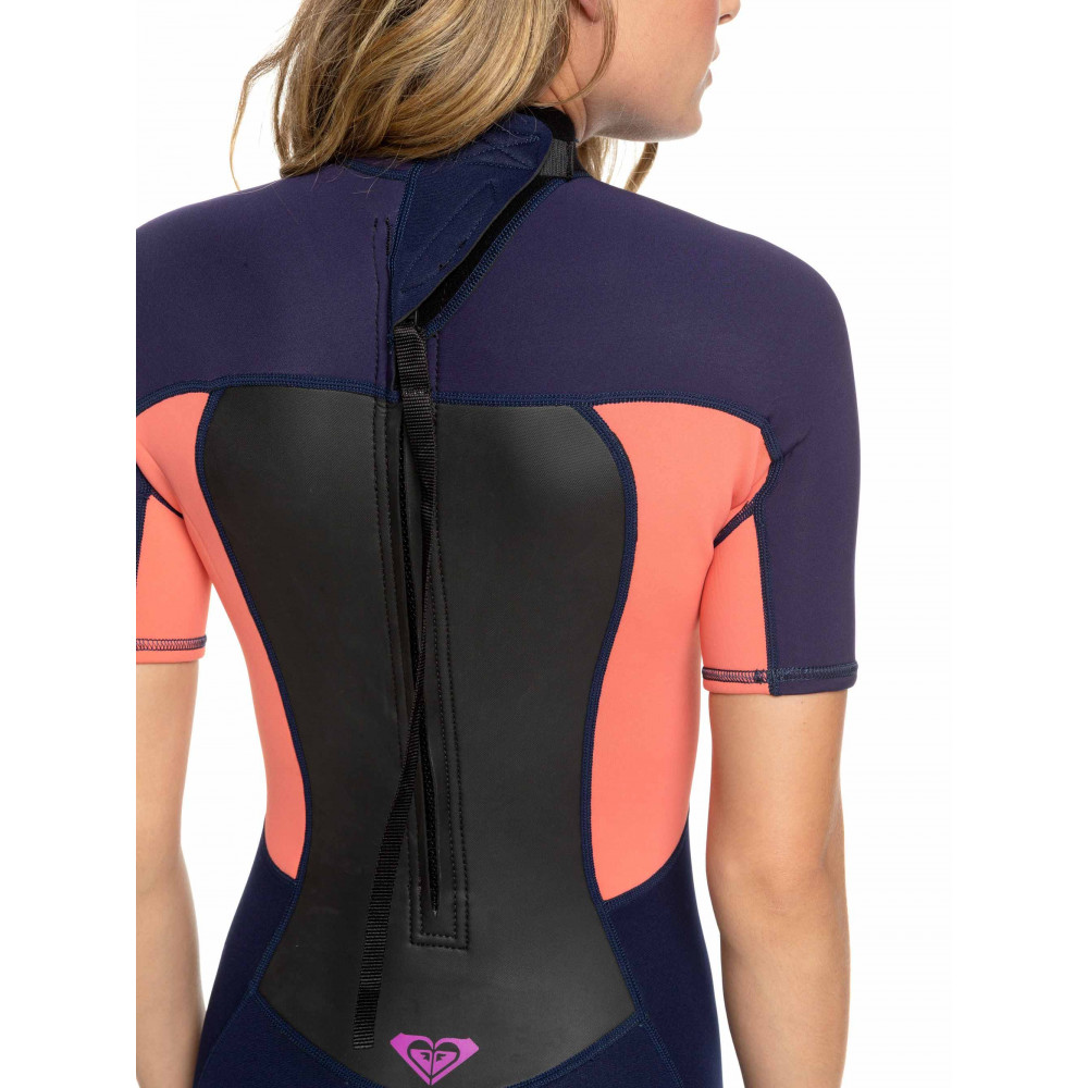 Womens 2/2mm Prologue Short Sleeve Back Zip Springsuit Wetsuit ERJW503010 ROXY