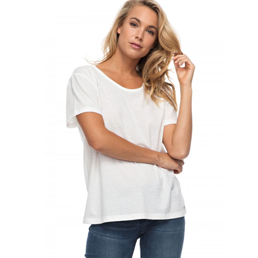 Womens Just Simple Solid T Shirt ERJZT04055 ROXY