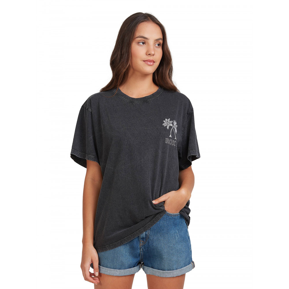 Oversized Roxy Boyfriend Womens Sunset URJZT03627 T-Shirt Moonlight -