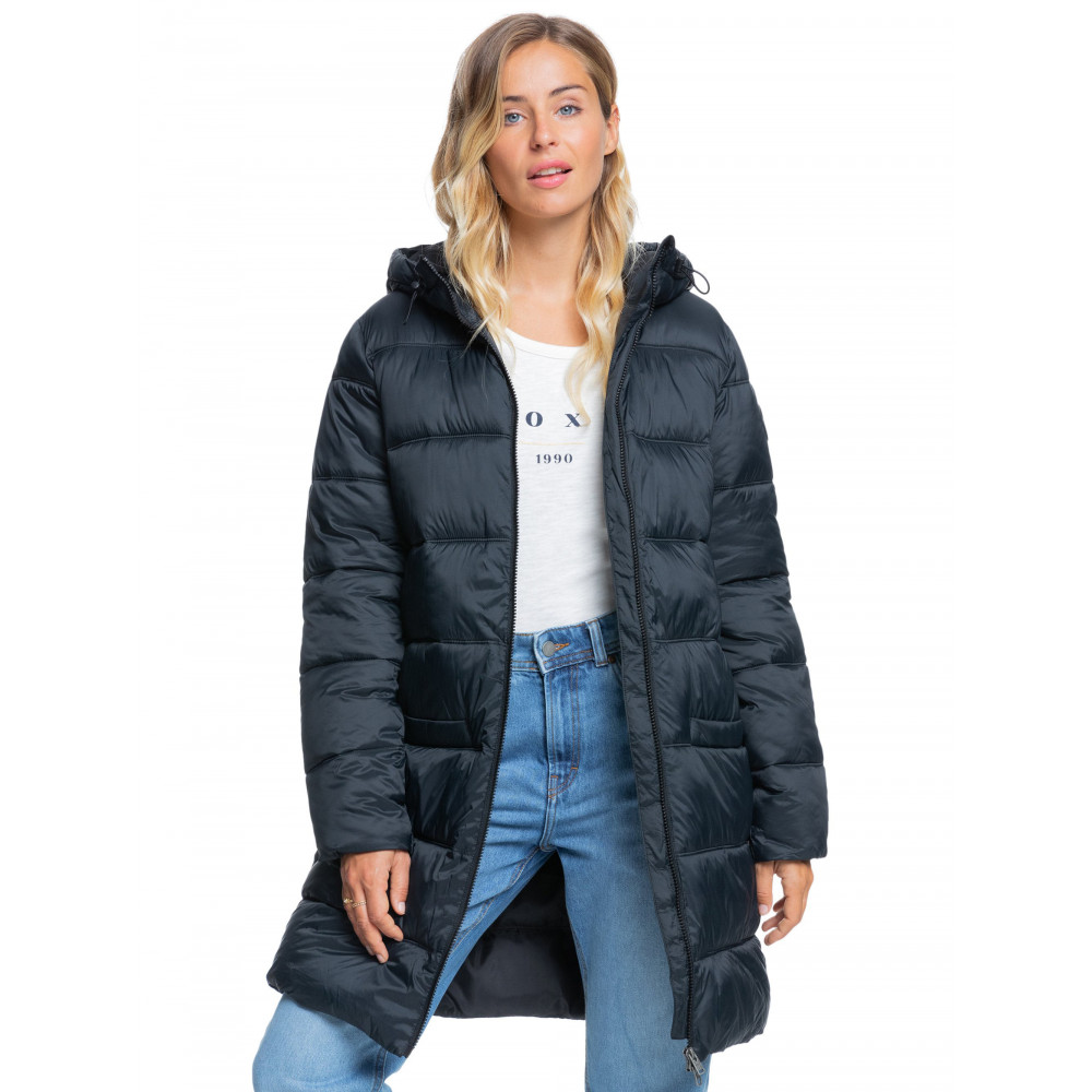 Womens Crest Of The Wave Hooded Puffer Jacket