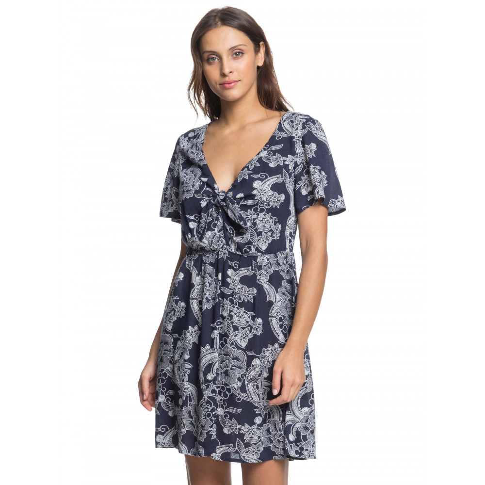 Womens Summer On Top Printed Buttoned Mini Dress