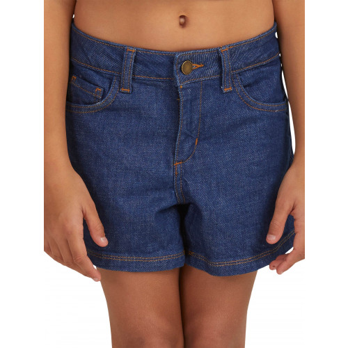 Girls 4-14 Just Be Happy High Waisted Denim Shorts